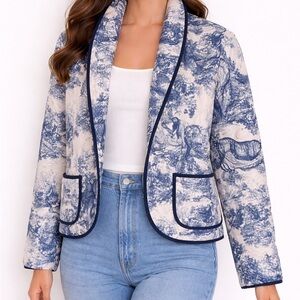 Printed blue and white jacket